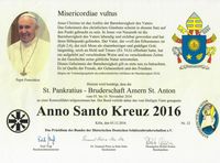 Urkunde Anno Santo Kreuz 2016